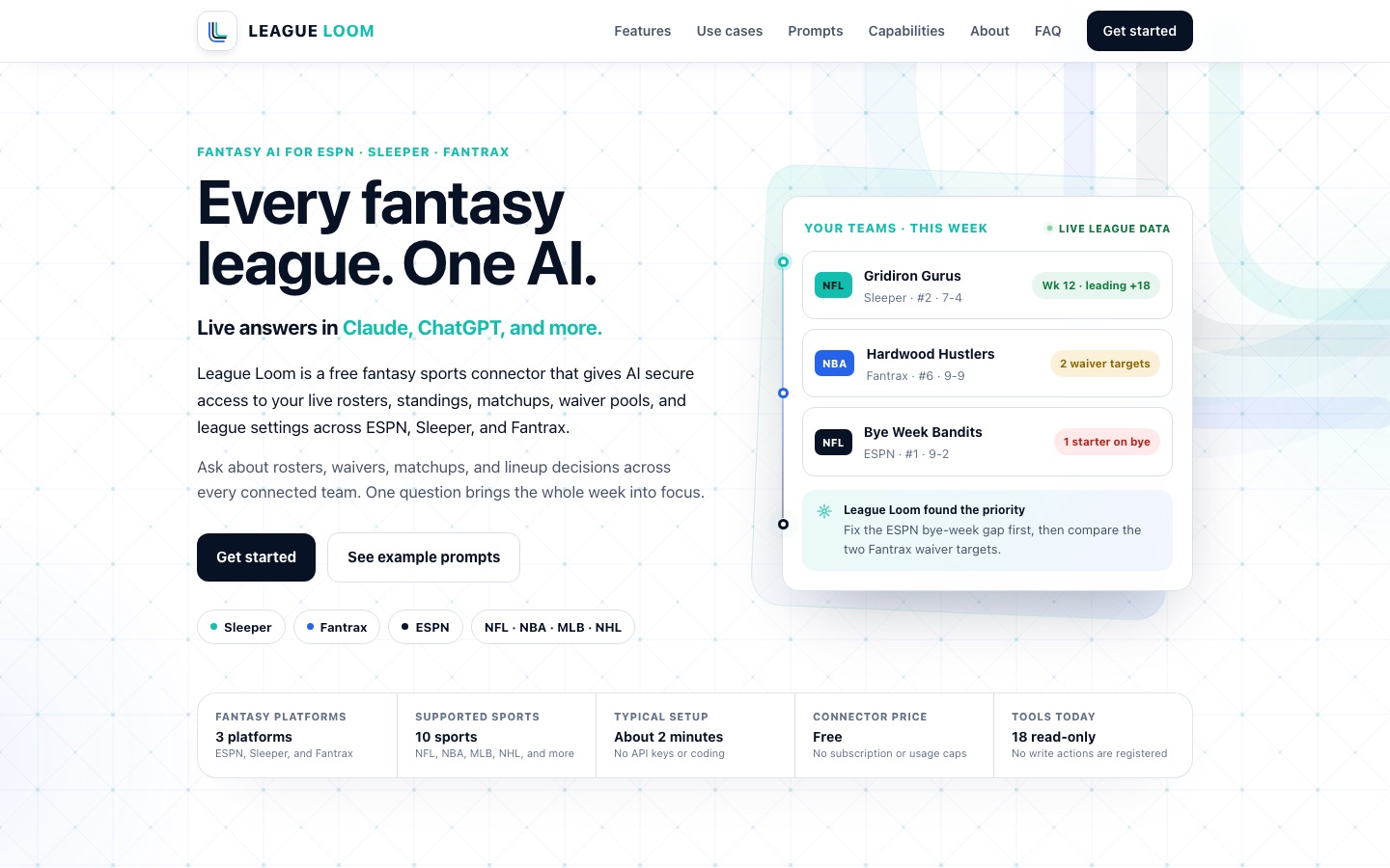 Screenshot of leagueloom.com